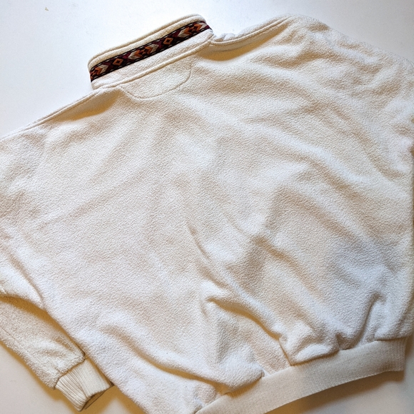 Vintage Aztec Cotton Bomber Style Sweater - Picture 3 of 6